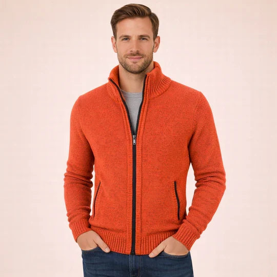 Gilet cardigan en maille à fermeture intégrale pour homme