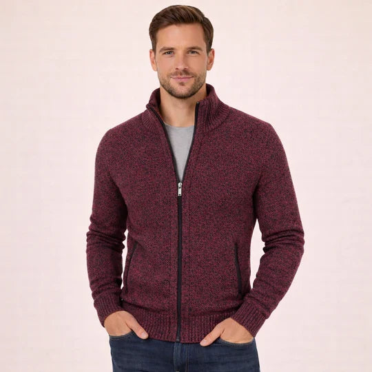 Gilet cardigan en maille à fermeture intégrale pour homme