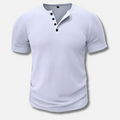 Men's Muscle Fit Ribbed Henley T-Shirt