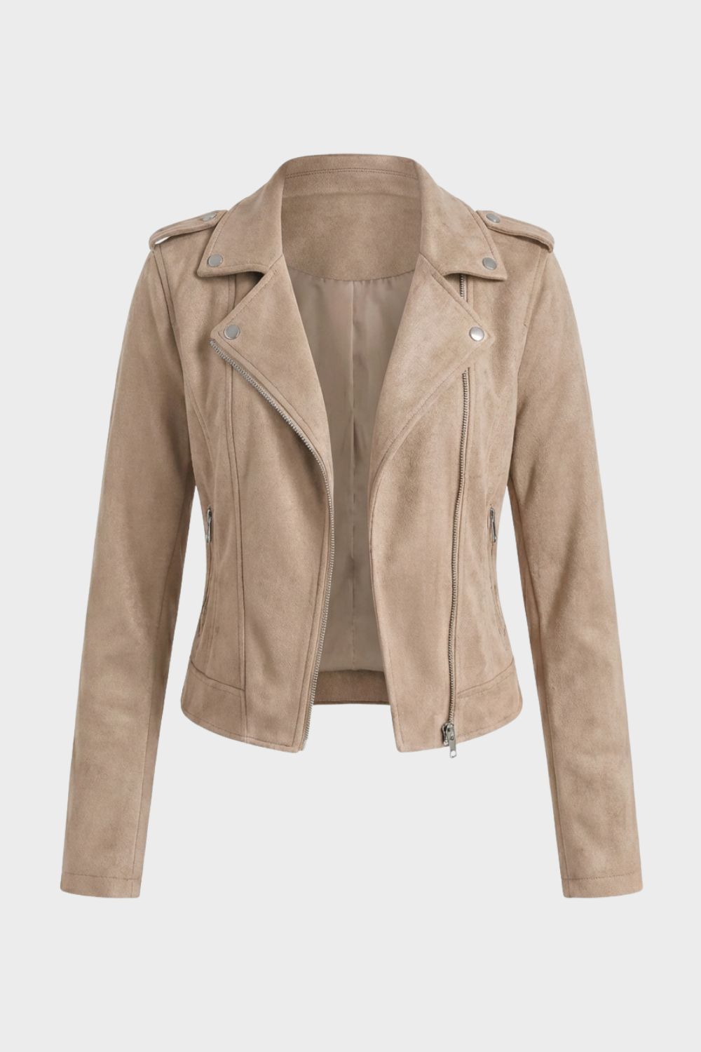 Women's Faux Suede Biker Jacket