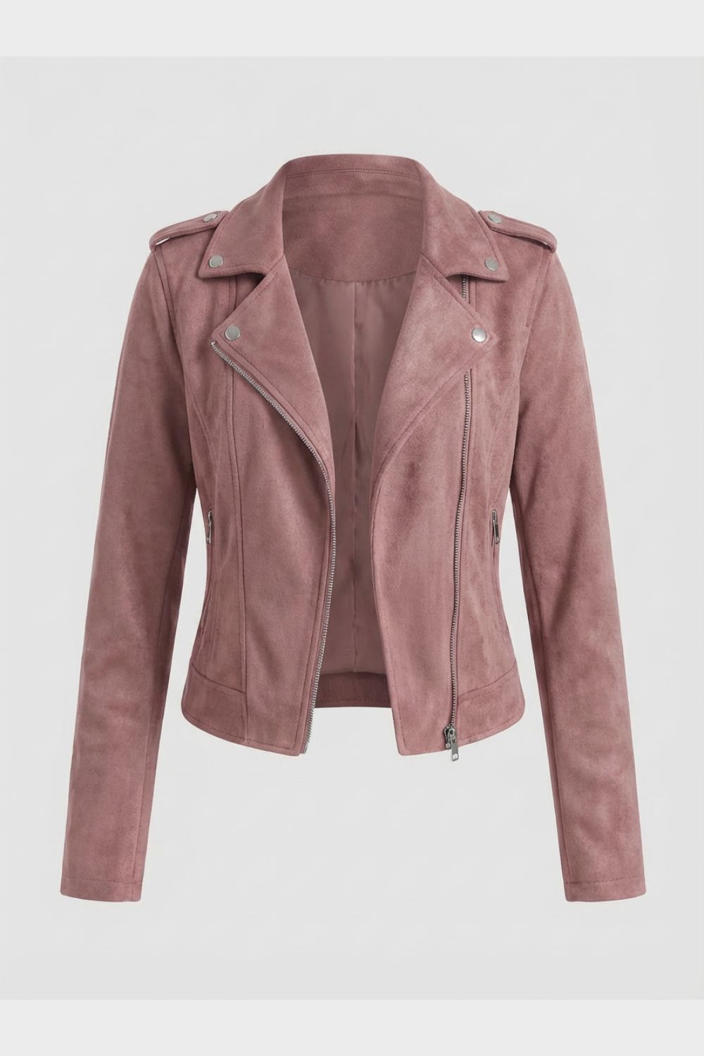 Women's Faux Suede Biker Jacket