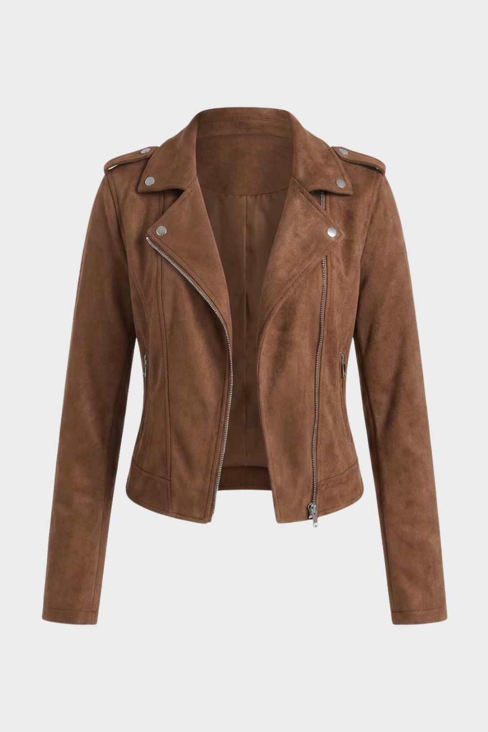 Women's Faux Suede Biker Jacket