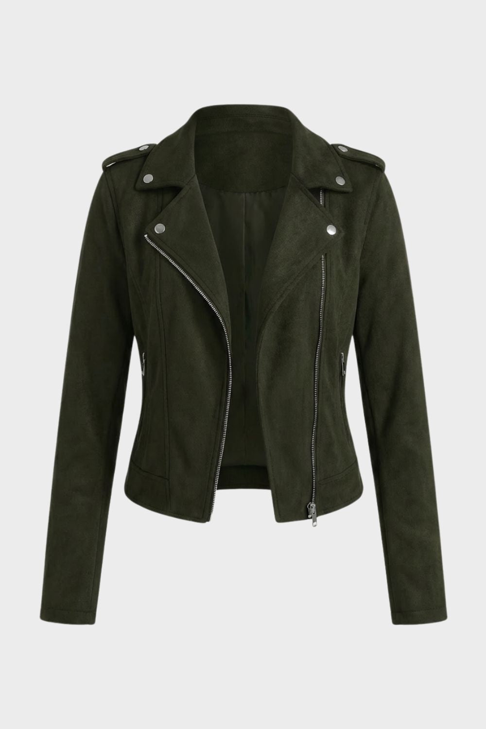 Women's Faux Suede Biker Jacket