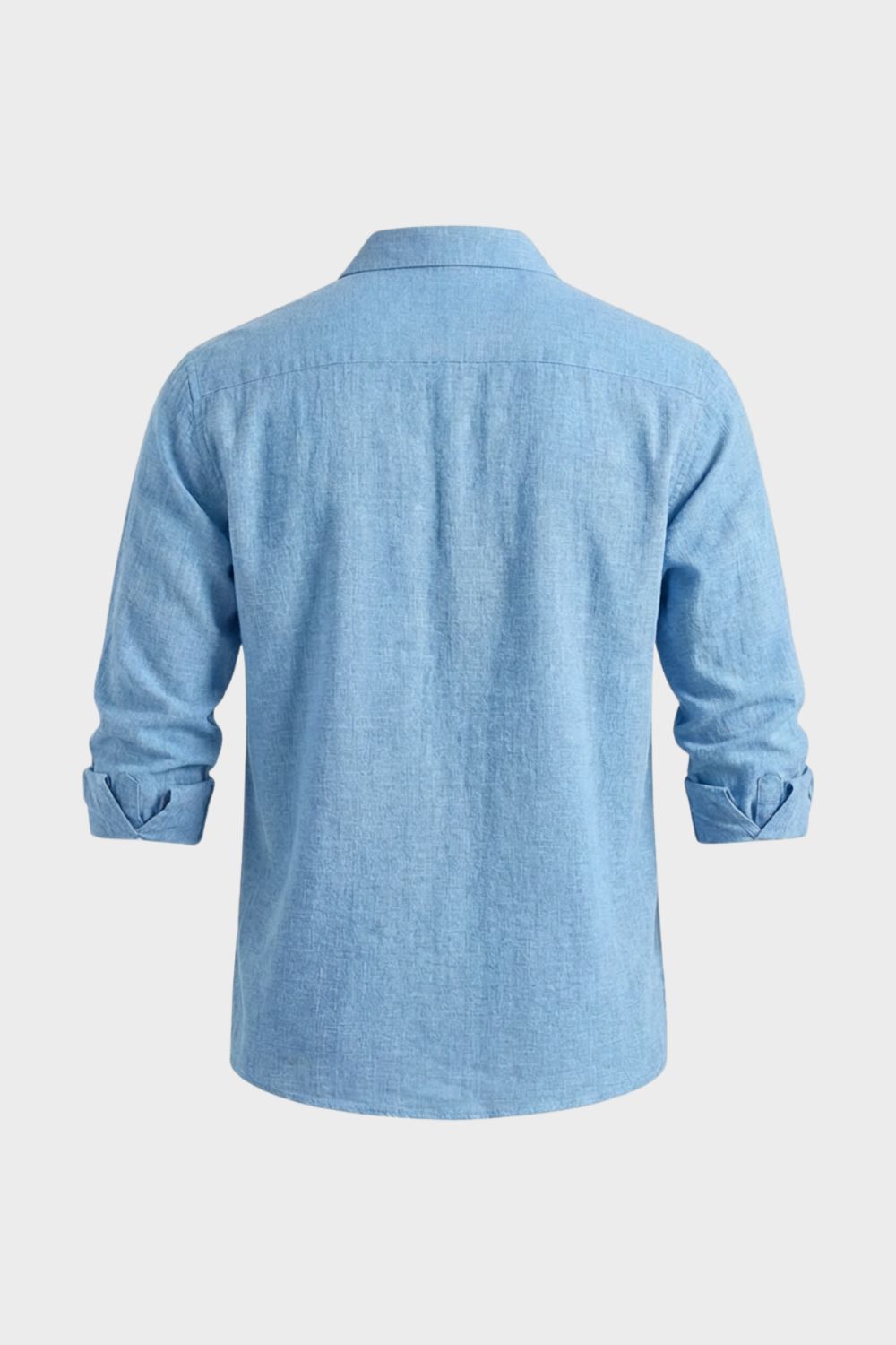 Men's Linen Blend Long Sleeve Henley Collar Shirt