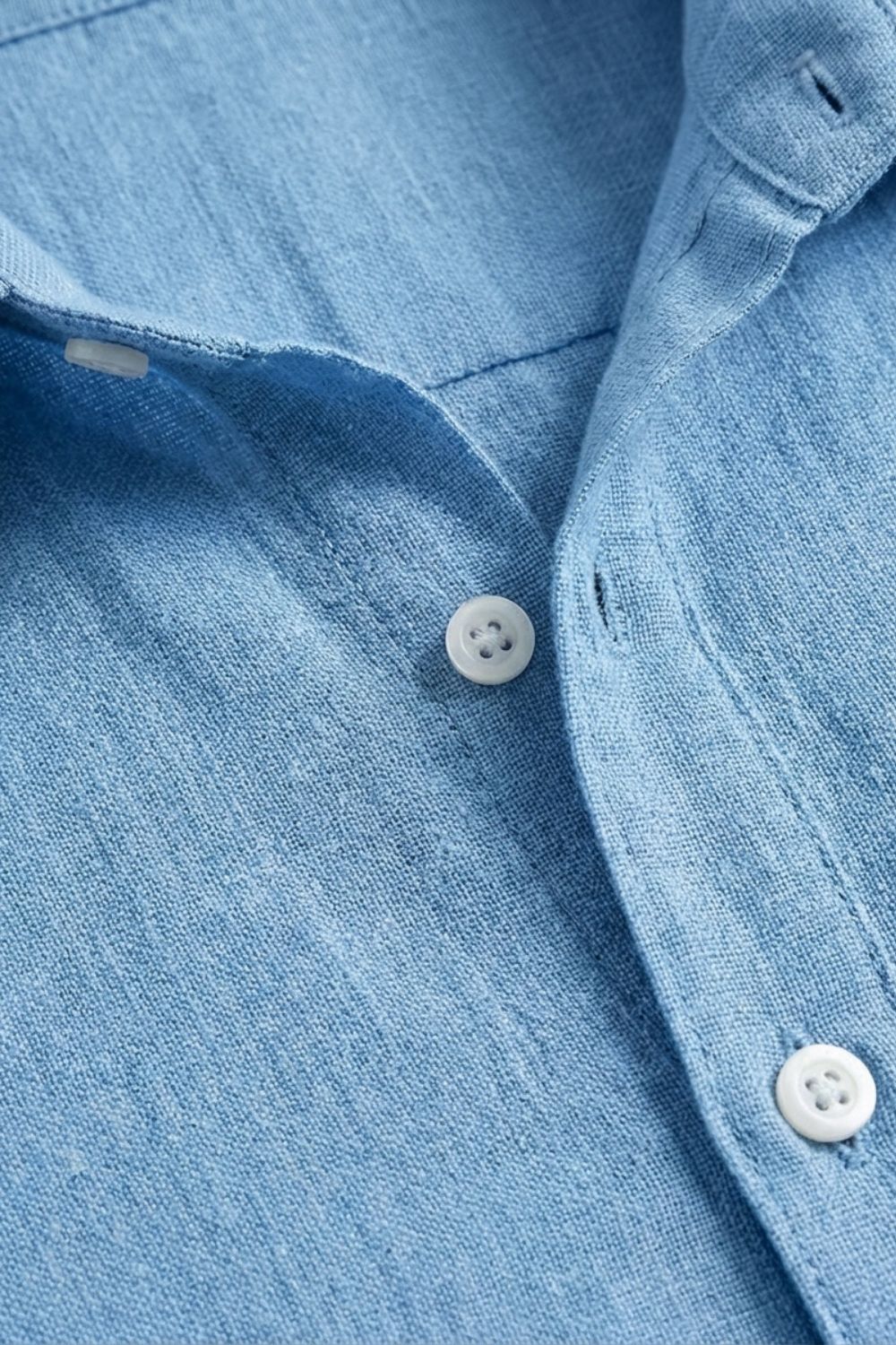 Men's Linen Blend Long Sleeve Henley Collar Shirt