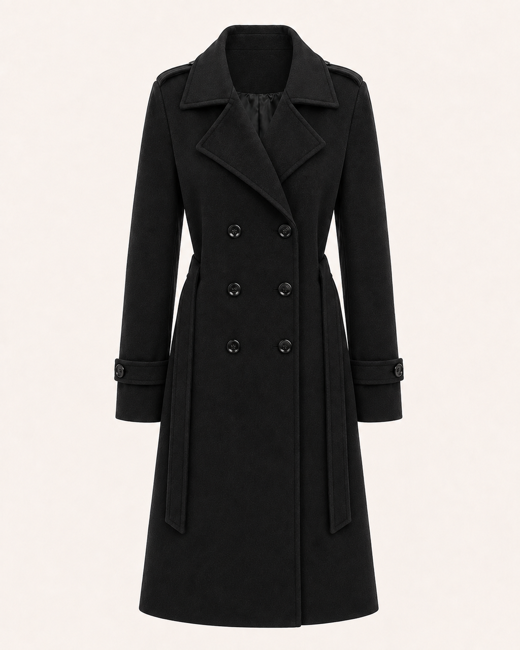 Women's Double-Breasted Trench Coat with Belt