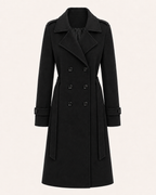 Women's Double-Breasted Trench Coat with Belt