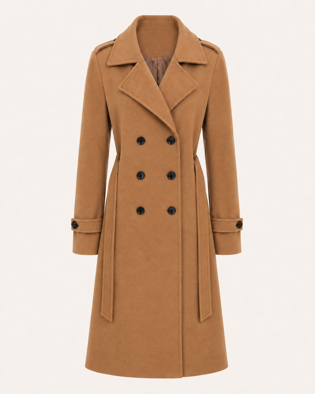 Women's Double-Breasted Trench Coat with Belt