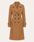 Women's Double-Breasted Trench Coat with Belt