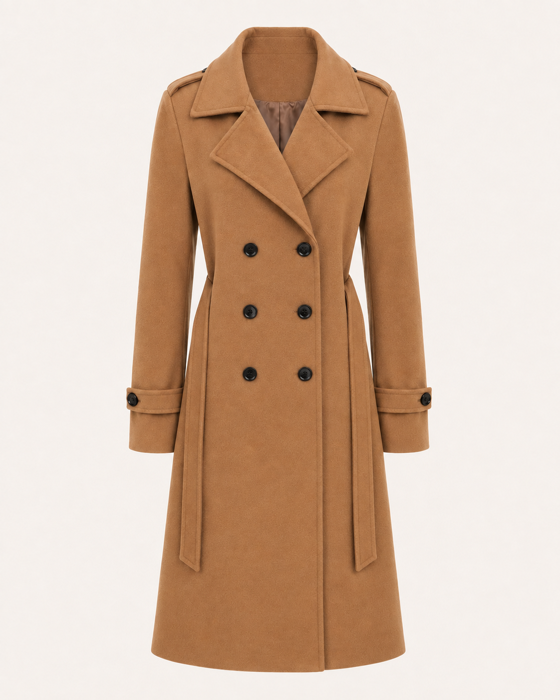 Women's Double-Breasted Trench Coat with Belt
