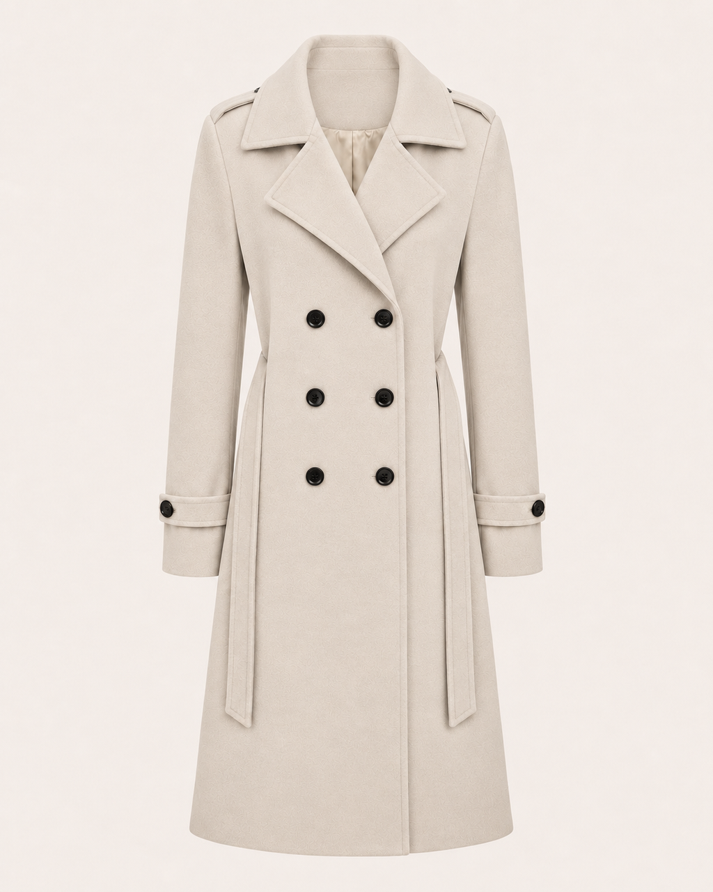 Women's Double-Breasted Trench Coat with Belt