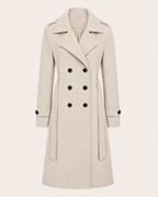 Women's Double-Breasted Trench Coat with Belt