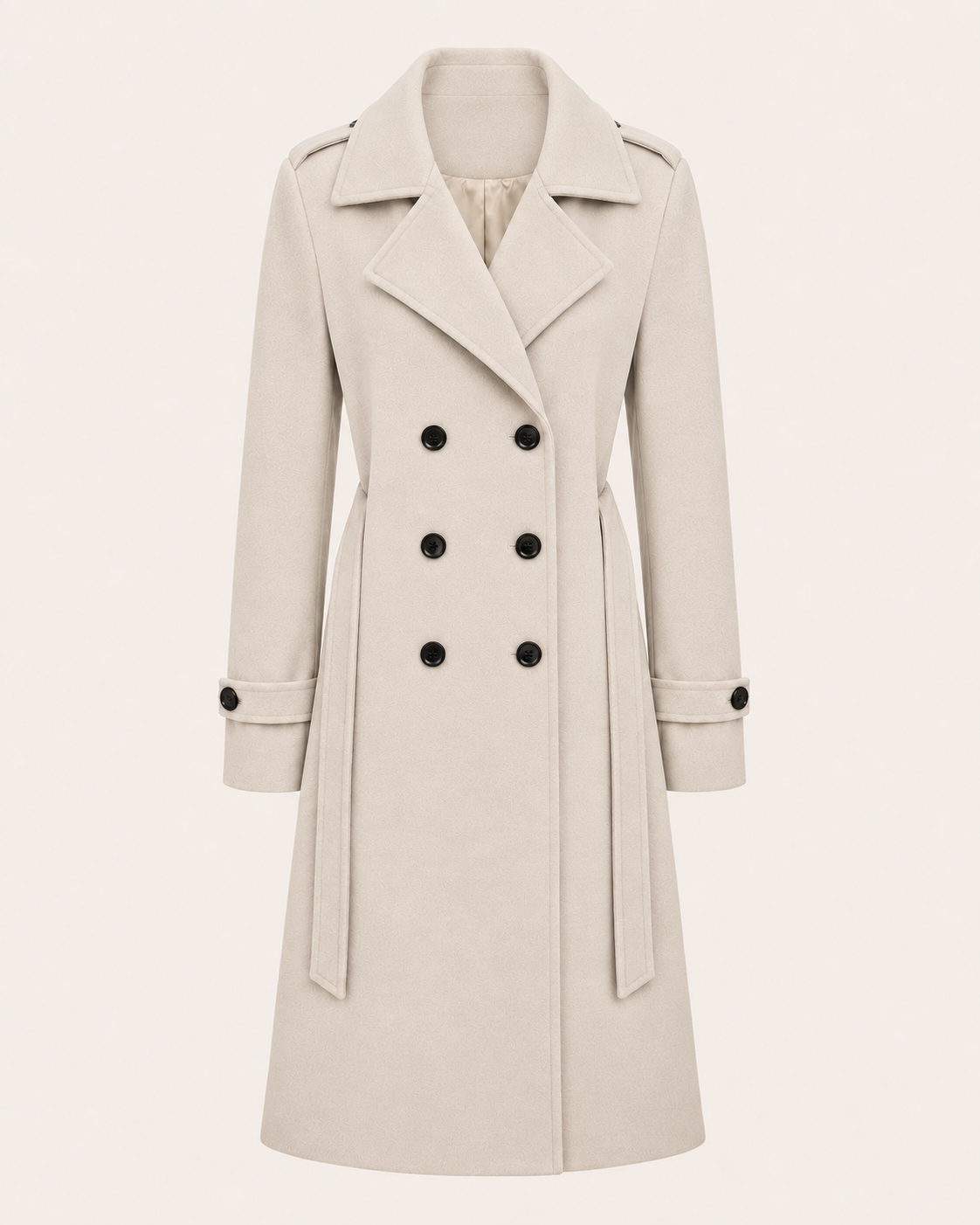 Women's Double-Breasted Trench Coat with Belt