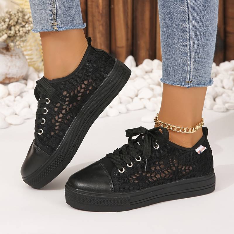 Women's Breathable Lace Trainers for Autumn