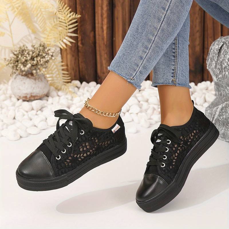 Women's Breathable Lace Trainers for Autumn