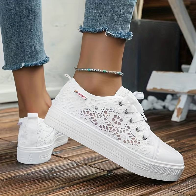 Women's Breathable Lace Trainers for Autumn