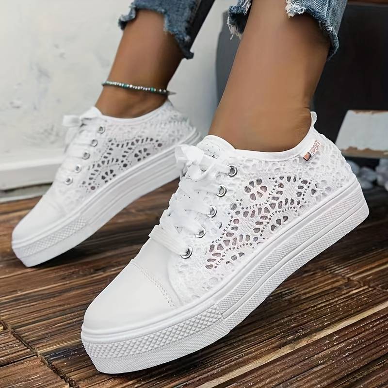 Women's Breathable Lace Trainers for Autumn