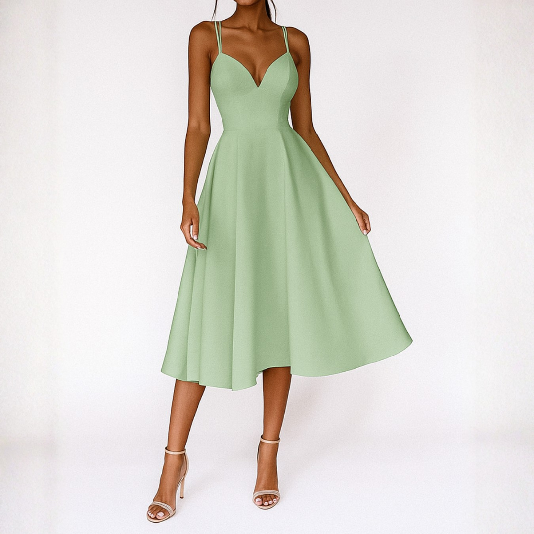 Robe de cocktail trapèze sans manches pour femme