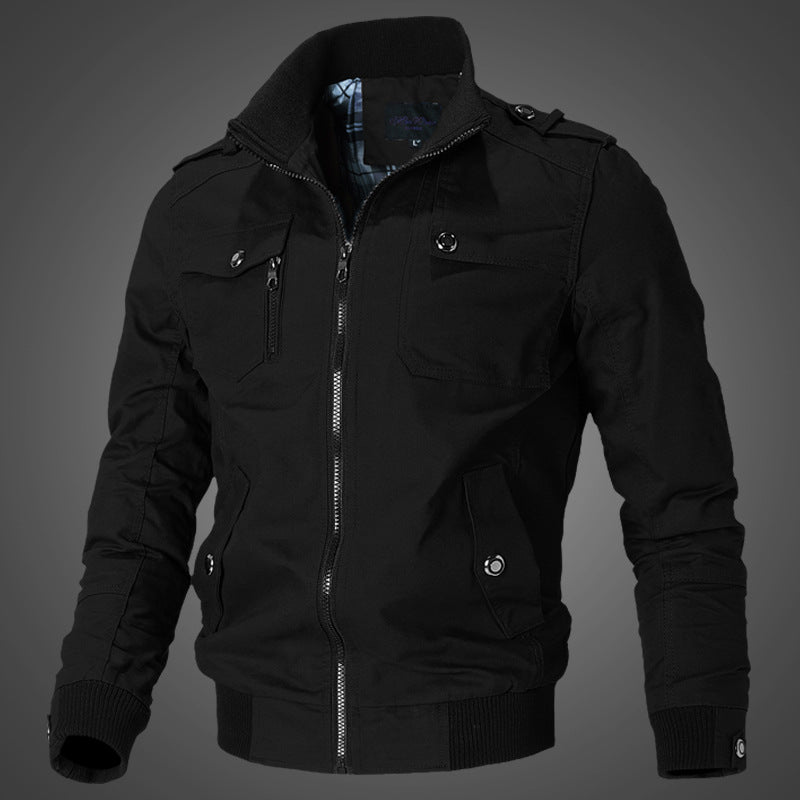 Blouson bomber décontracté pour homme avec design à poches multiples