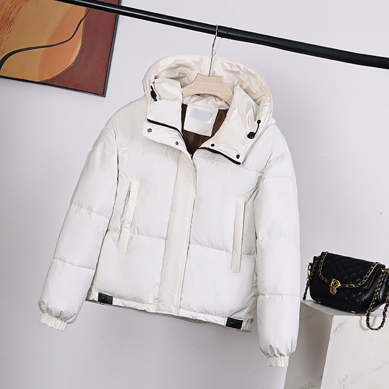 Women’s Hooded Puffer Jacket with High Collar