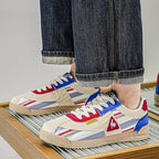 Baskets rétro basses pour homme avec empiècements contrastants
