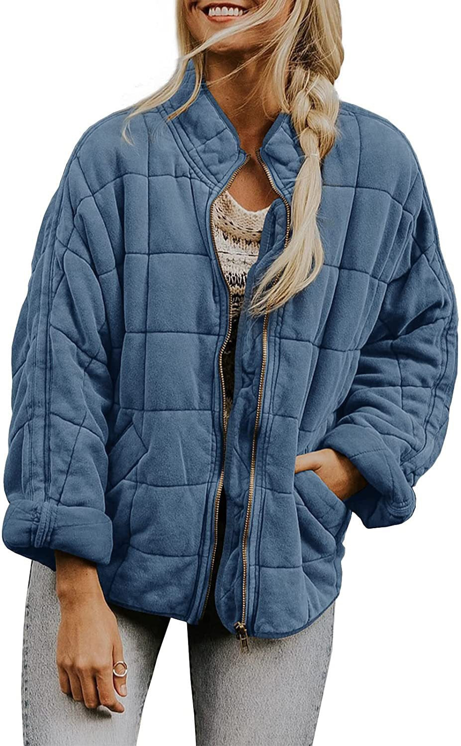 Veste matelassée zippée pour femme avec col montant
