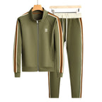 Men’s Contrast Stripe Zip-Up Tracksuit Set