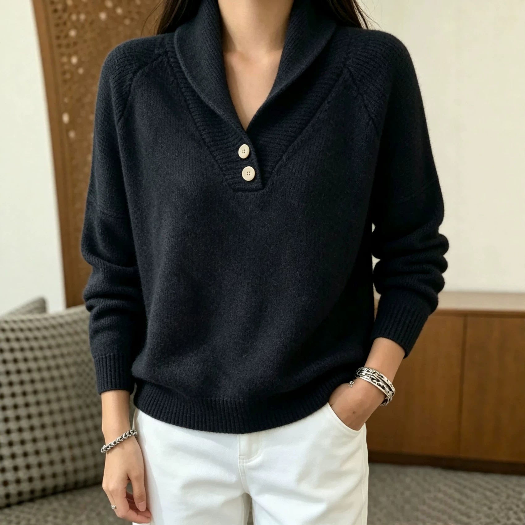 Women’s Shawl Collar Knit Jumper
