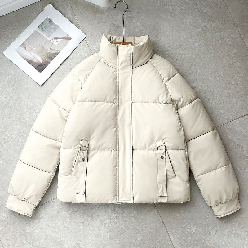 Women’s Padded Puffer Jacket with High Collar