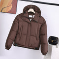 Women’s Hooded Puffer Jacket with High Collar