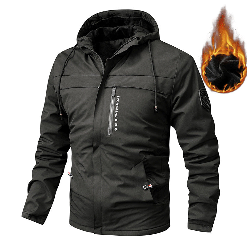 Men’s Fleece-Lined Hooded Winter Jacket