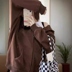 Women’s Zip-Up Hoodie with Drawstring Hood