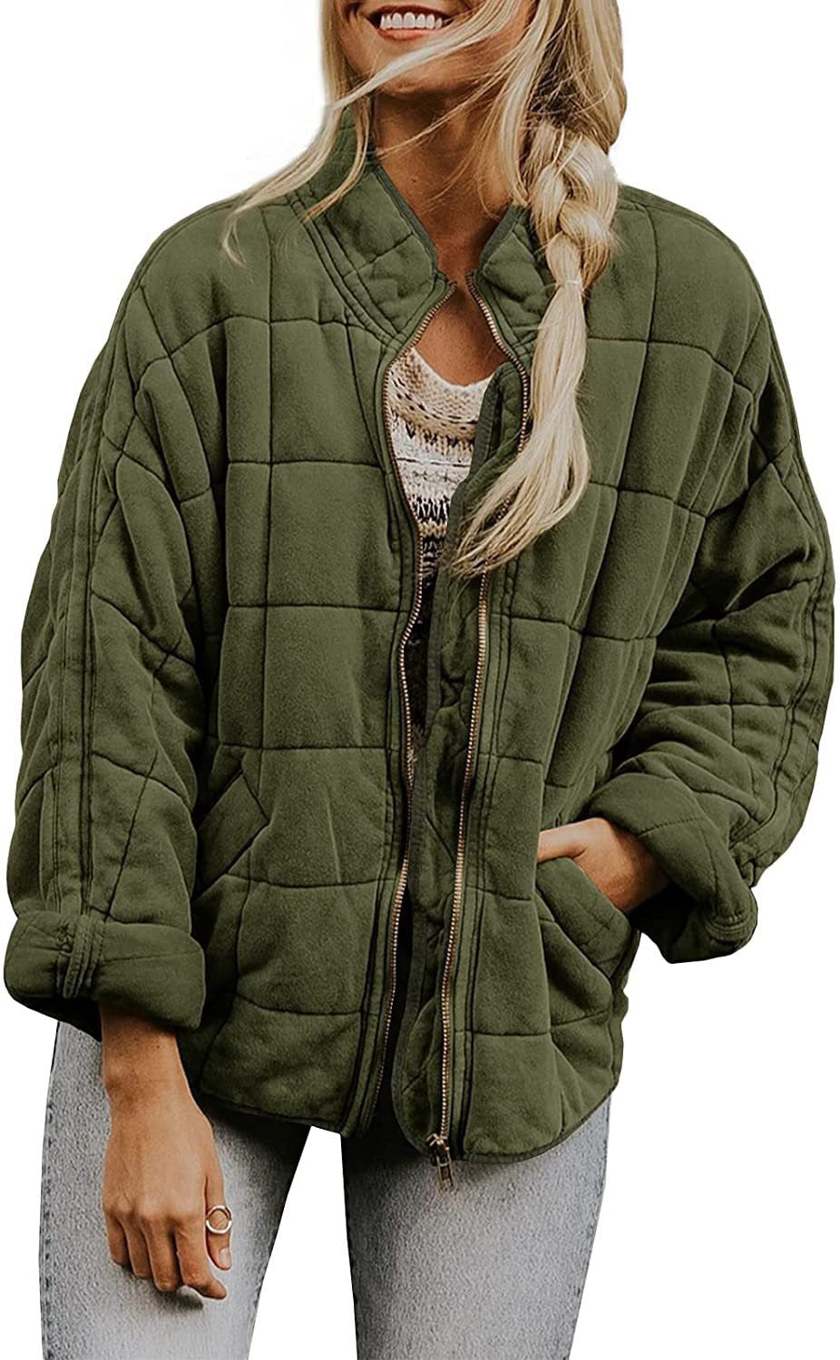 Veste matelassée zippée pour femme avec col montant