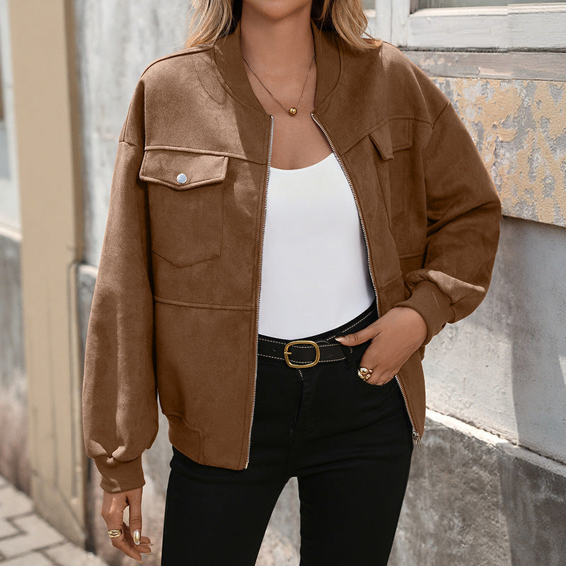 Women’s Relaxed Zip-Up Utility Jacket