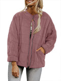 Veste matelassée zippée pour femme avec col montant