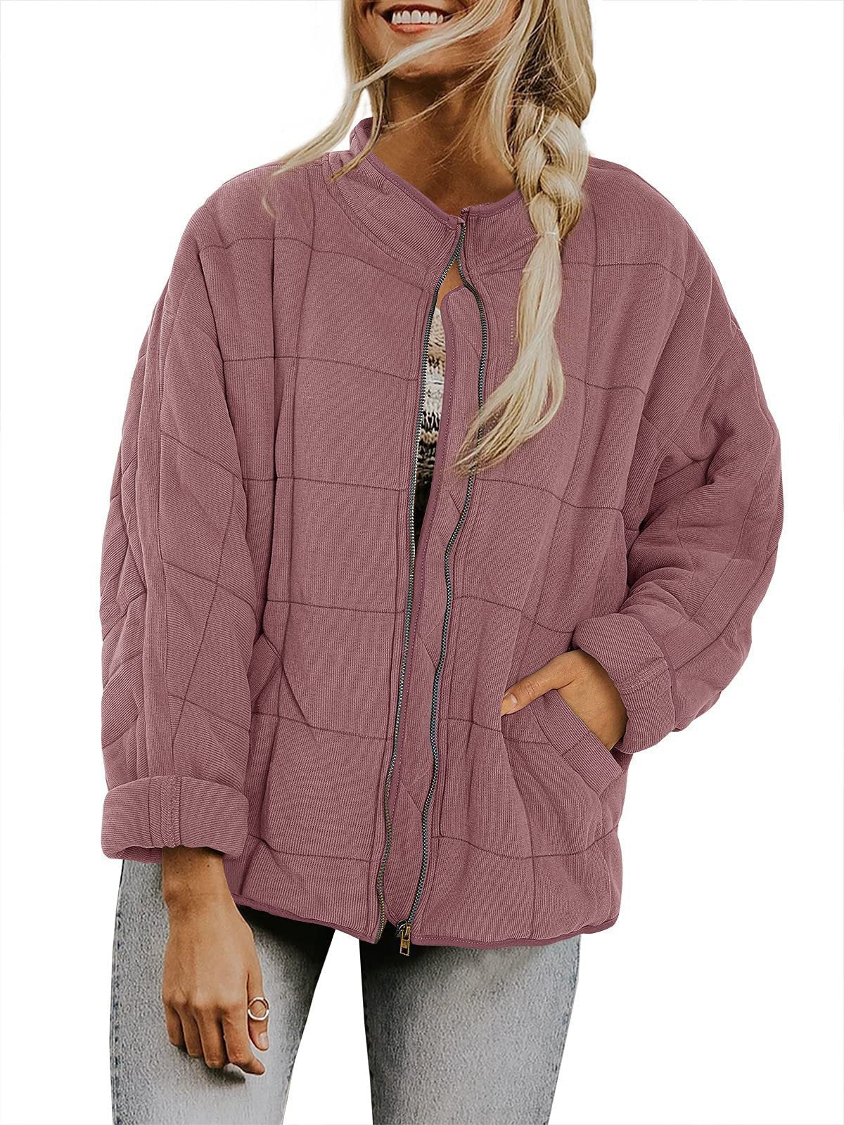 Veste matelassée zippée pour femme avec col montant