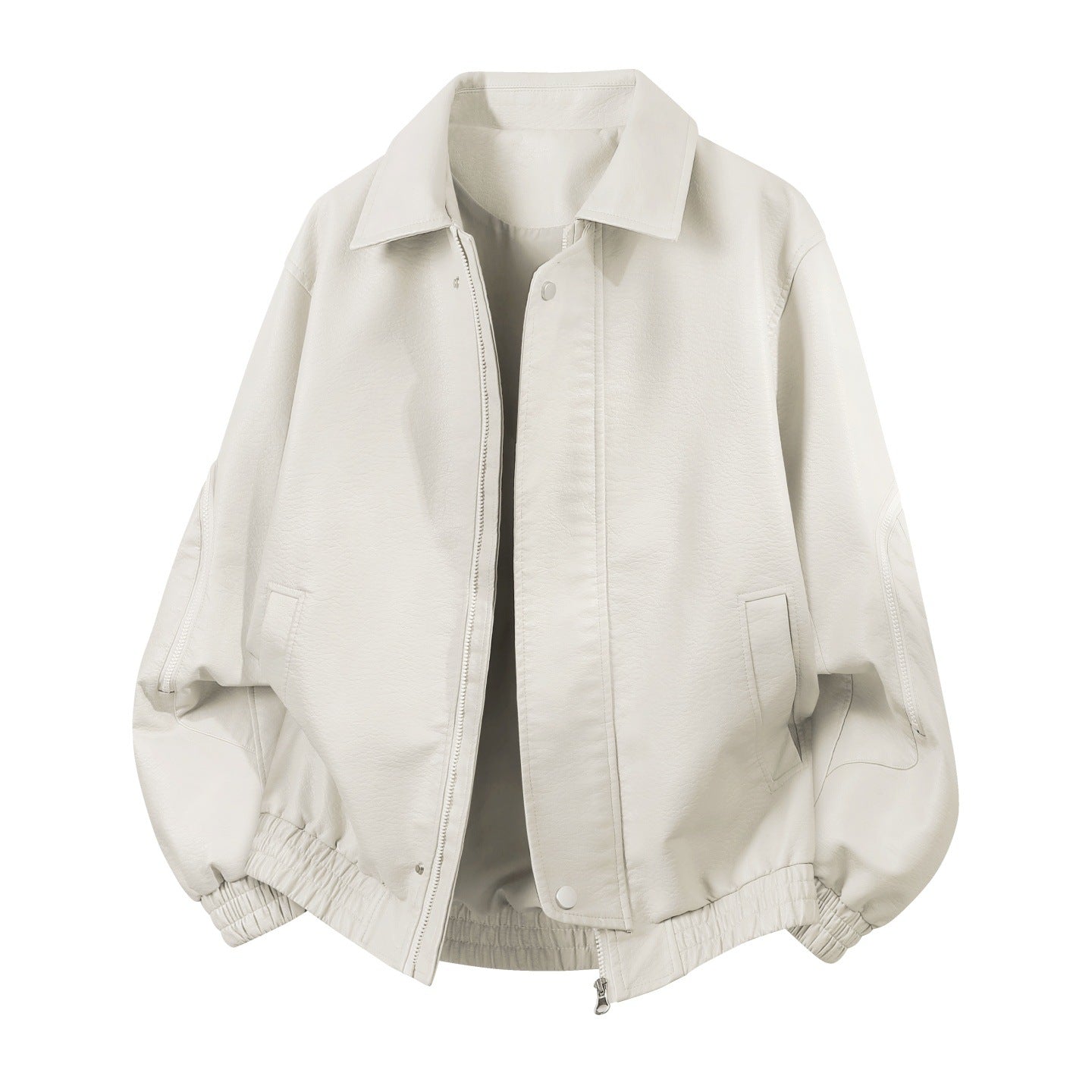 Blouson aviateur pour homme en similicuir avec col classique