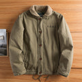 Men’s Fleece-Lined Utility Jacket with Button Front