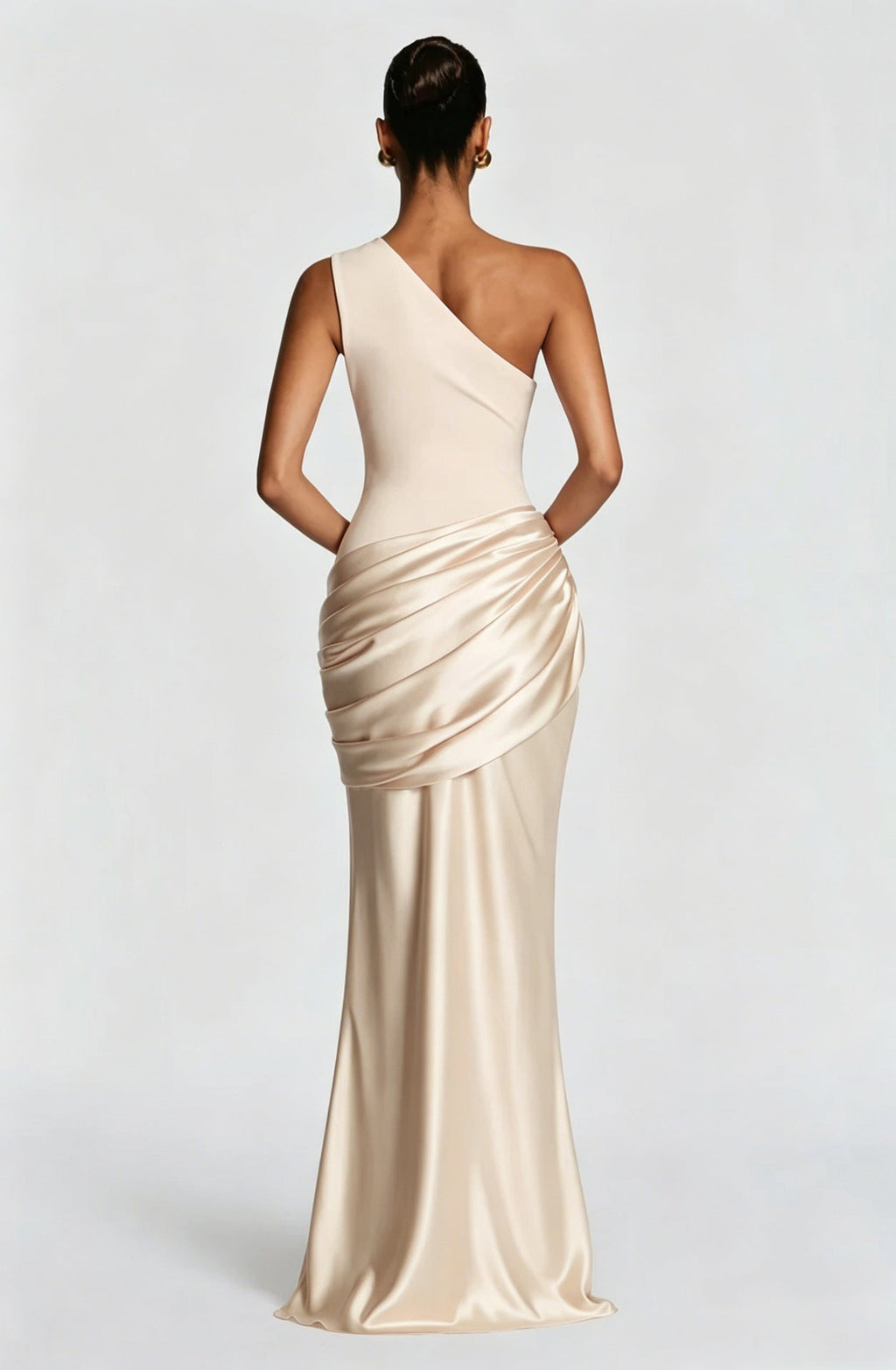 Women's One-Shoulder Jersey Maxi Evening Dress for Autumn