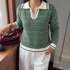 Women’s Collared Patterned Knit Jumper