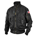 Men’s Multi-Pocket Bomber Jacket with Stand Collar