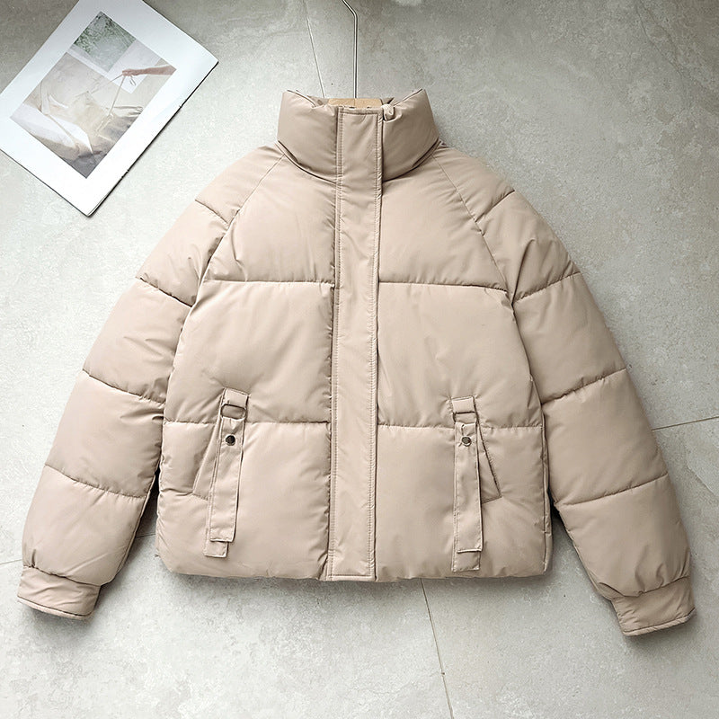 Women’s Padded Puffer Jacket with High Collar