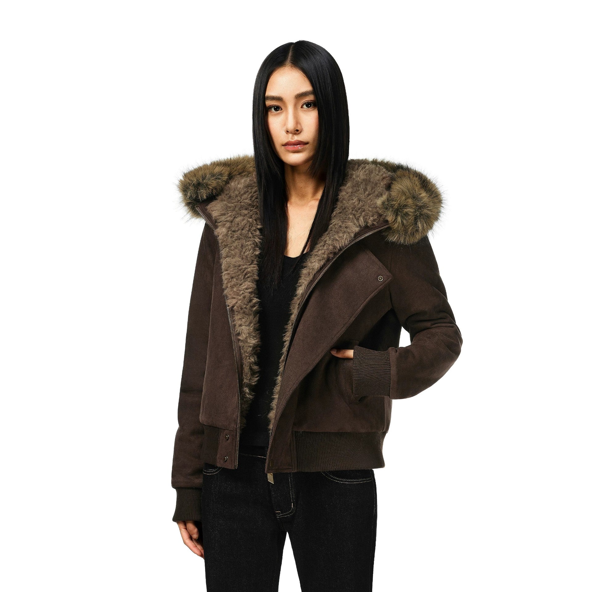 Women’s Faux Fur Lined Hooded Jacket