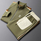 Men’s Contrast Stripe Zip-Up Tracksuit Set
