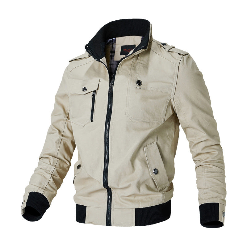 Blouson bomber décontracté pour homme avec design à poches multiples