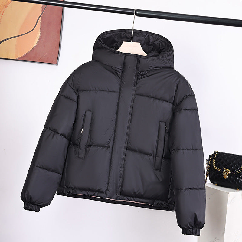 Women’s Hooded Puffer Jacket with High Collar