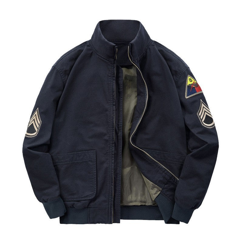 Men’s Utility Bomber Jacket with Patch Detail