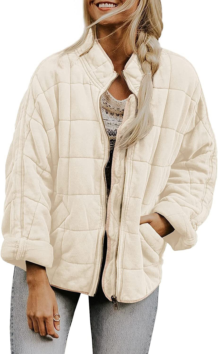 Veste matelassée zippée pour femme avec col montant