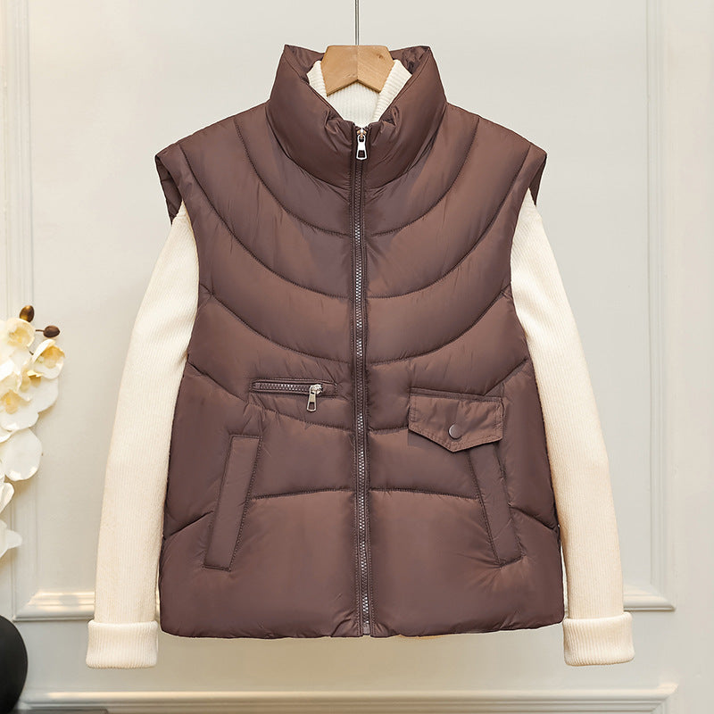 Women’s Quilted Puffer Gilet with Multi-Pocket Design