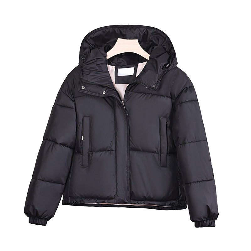 Women’s Hooded Puffer Jacket with High Collar